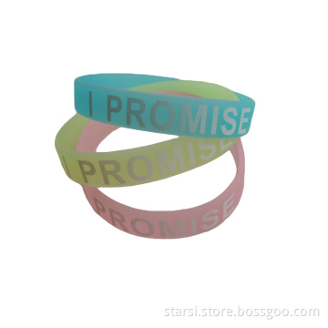 Printing Logo Glow Silicone Bracelets Wholesale (FGSH)